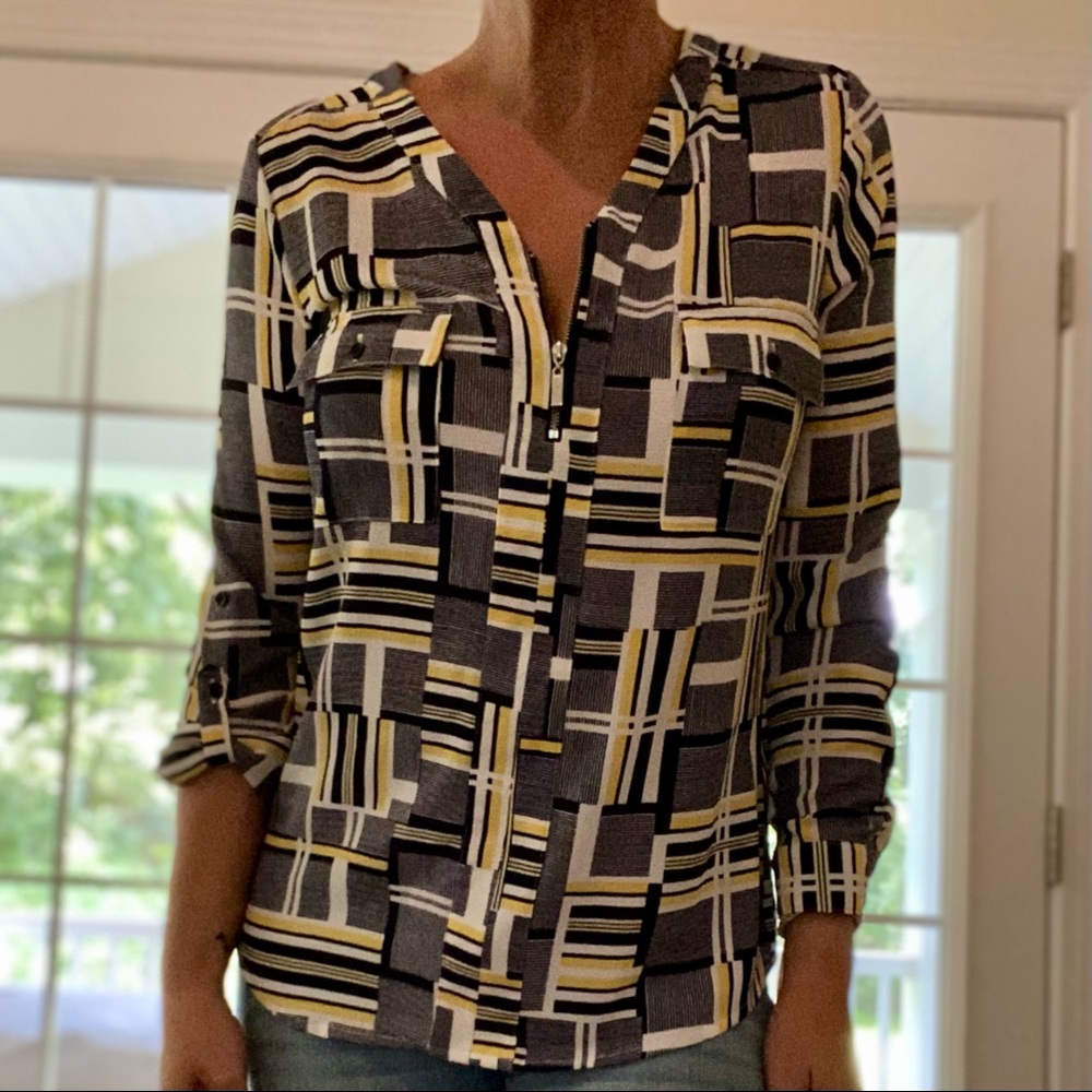 Block pattern shirt